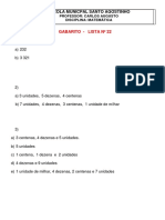 Comp e Deomp Dos Numerais - GABARITO - STO. AGOSTINHO PDF