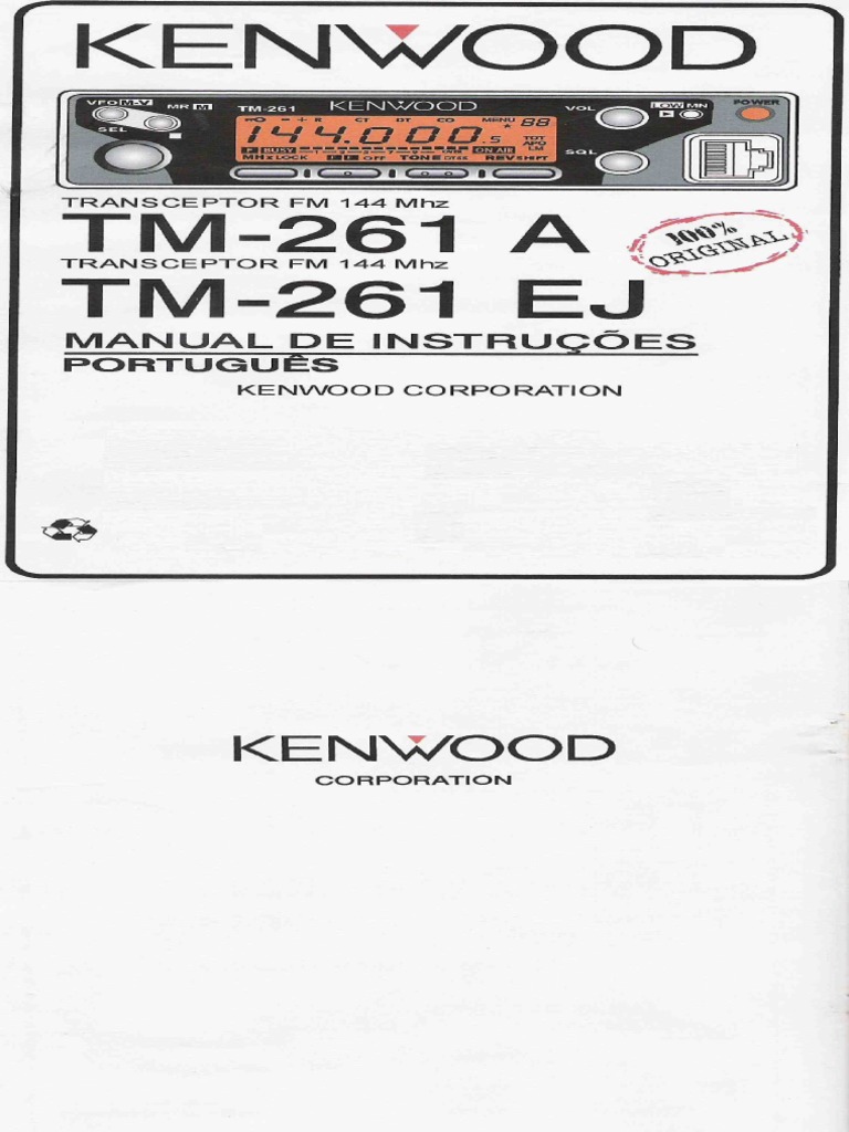 Manual Radio Kenwood TM 261 PDF