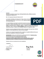 Carta Invitación Xvii Campeonato Nacional 2022