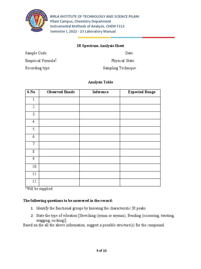 Expt IR Spectros PDF