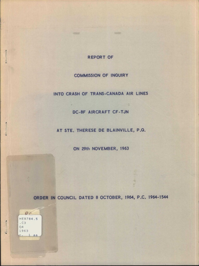 The Tragic Crash of TransCanada Air Lines Flight 831 A Comprehensive