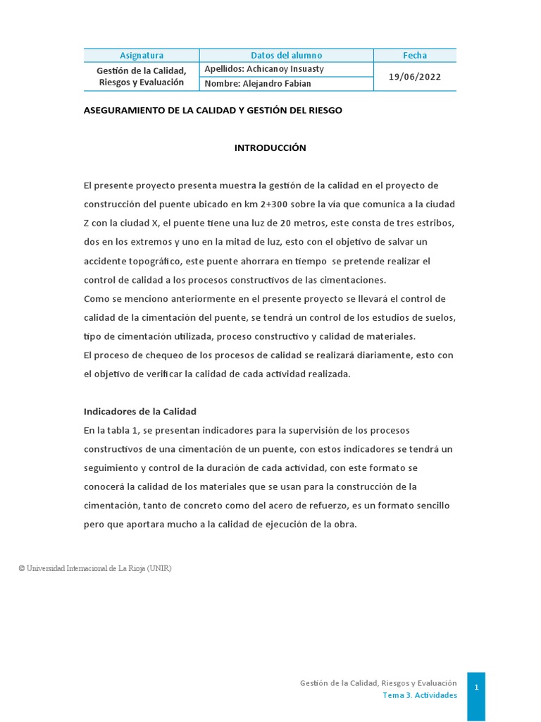 Aseguramiento de La Calidad y Gestión Del Riesgo | PDF | Evaluación ...