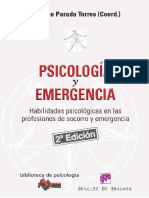 Psicología y Emergencia. Habilidades Psicológicas en Las Profesiones de Socorros y Emergencia