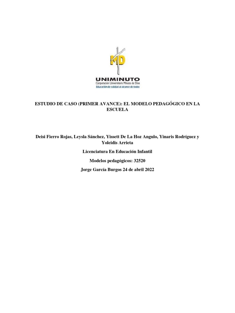 Primer avance del modelo pedagógico Yissett | PDF | Plan de estudios ...