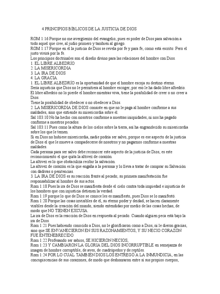 4 Principios Bíblicos de La Justicia de Dios | PDF | Pecado | Salvación