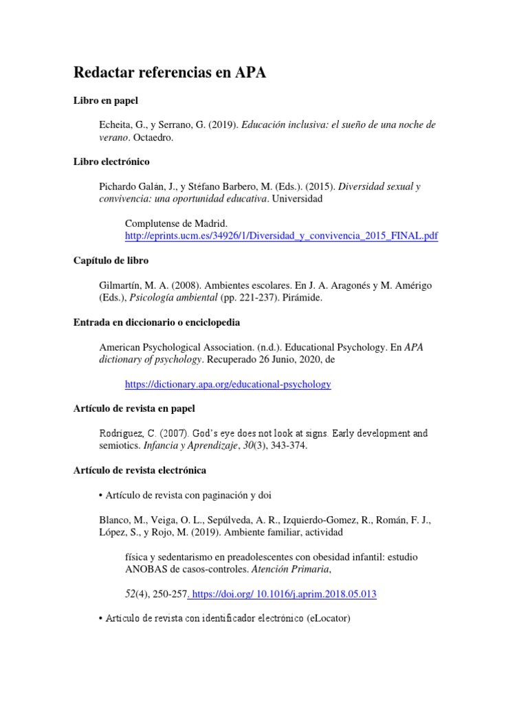 Redactar Referencias en APA | PDF | Comillas | Sicología