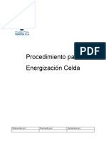 Procedimiento para Energización Celda +L02 Casa de Bombas