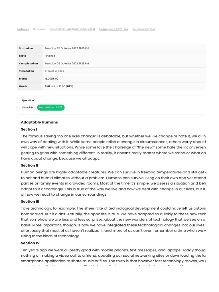 Revision Unit 3 R W Attempt Review Pdf Communication