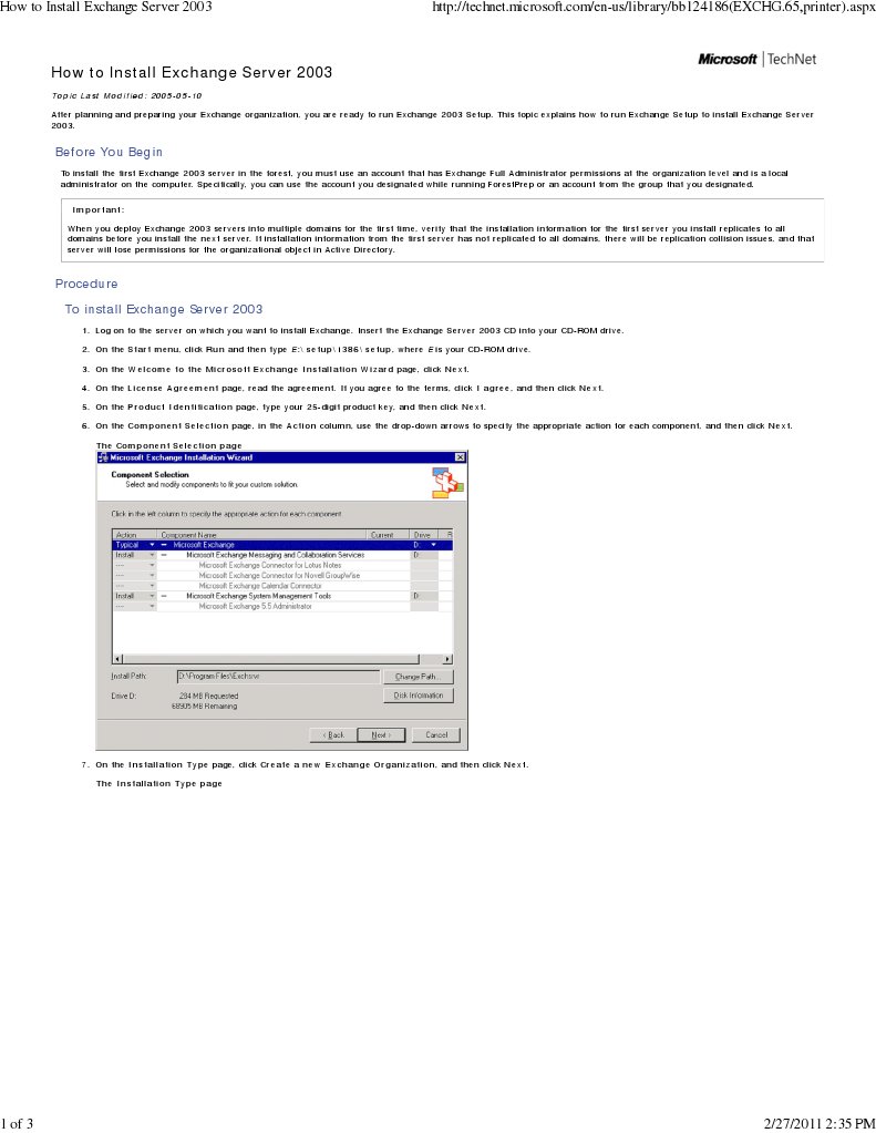 How To Install Exchange Server 2003 | PDF | Microsoft Exchange Server ...