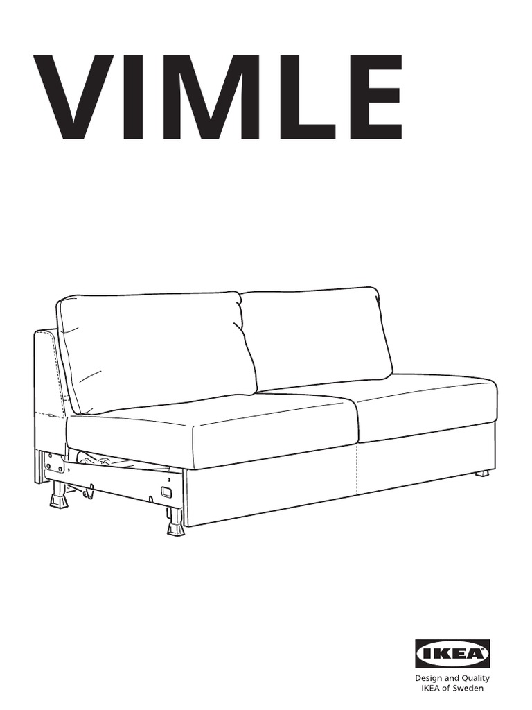 Vimle Frame 2 Seat Sofa Bed Section Grann Bomstad Black - AA 2198304 6 ...