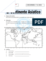 Curso: Ciencias: en El Planisferio Colorea El Continente Asiático y Señala Sus Límites