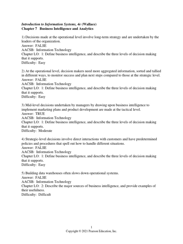 Chapter 07 test bank for introduction to information systems 4th