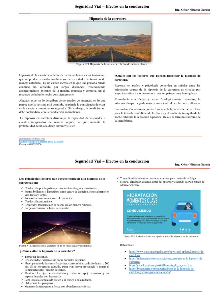 Efecto Hipnosis de La Carretera Ok PDF Hipnosis Accidente de tráfico