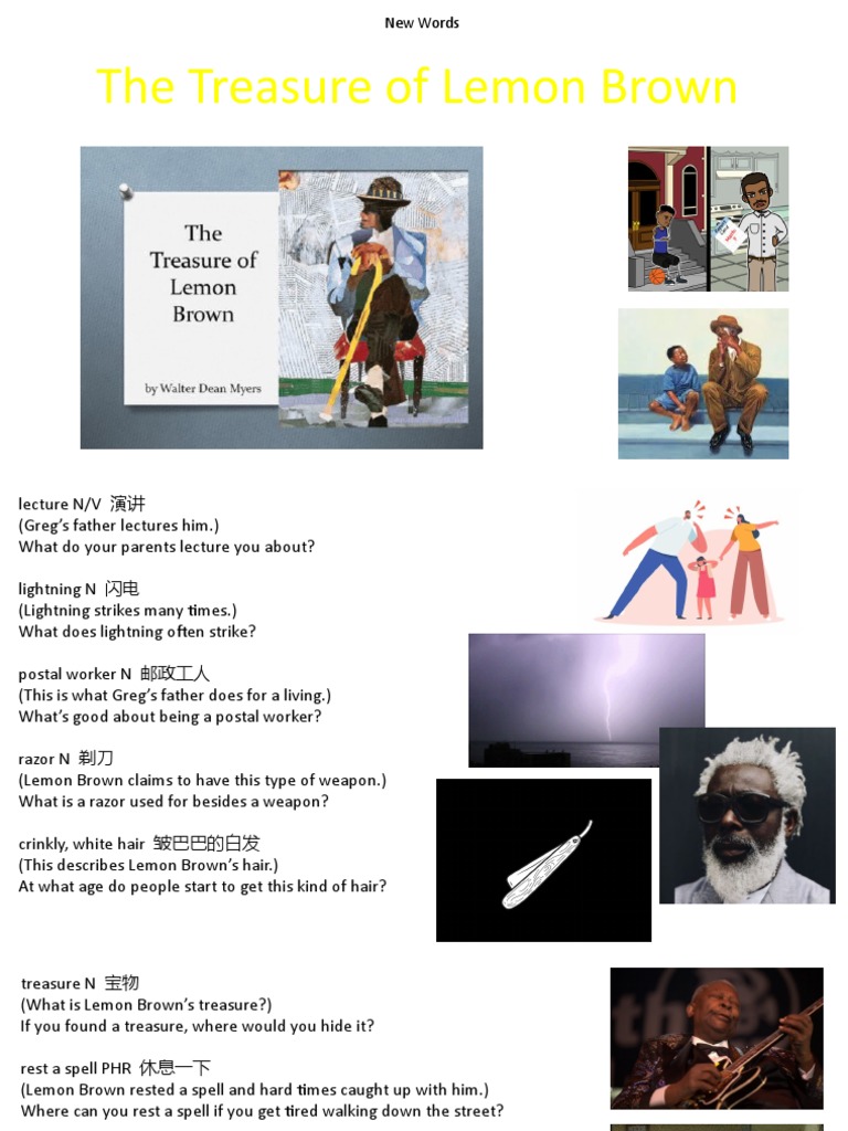 The Treasure of Lemon Brown Vocabulary Words PDF