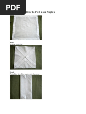 Directions On How To Fold Your Napkin