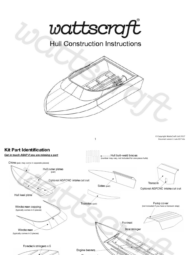 Hull Construction Instructions Document Version 2, Late 2017 Kits PDF Hull (Watercraft) Drill