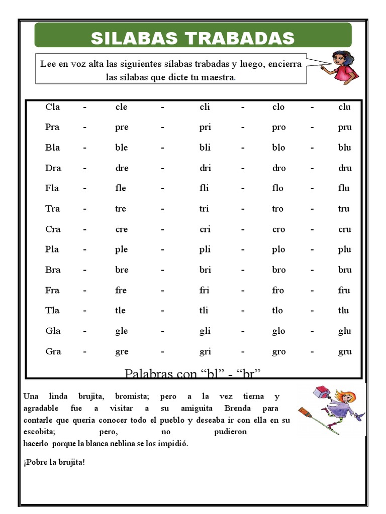 Ejercicios de Sílabas Trabadas para Niños | PDF | Insectos