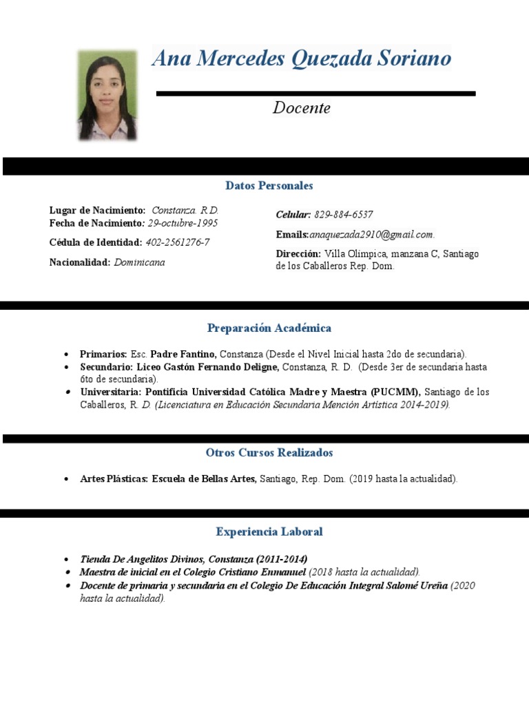 Perfil Profesional de Ana Quezada | PDF | Academia | Etapas educativas