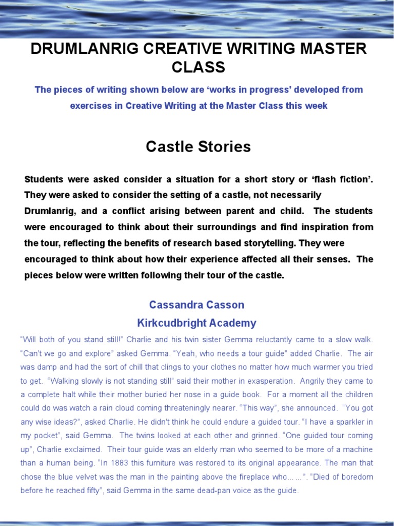 Drumlanrig Creative Writing Masterclass | PDF