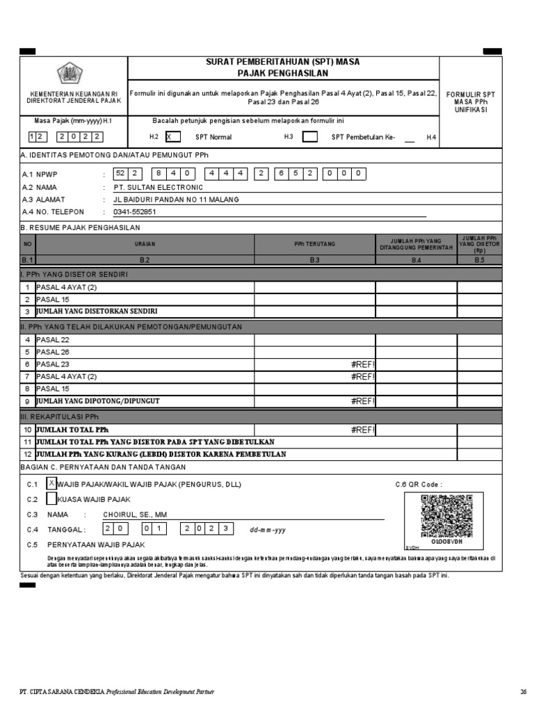 Panduan SPT Masa PPh Unifikasi | PDF