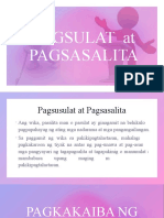 PAGSULAT at PAGSASALITA