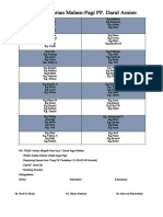 Jadwal Jaga Harian Malam