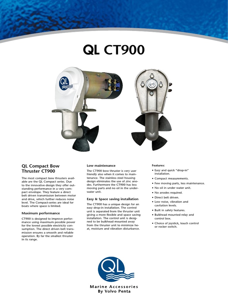 QL CT900 Bow Thruster Overview | PDF | Belt (Mechanical) | Electrical ...