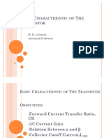 Basic Characteristic of The Transistor