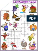 Autumn Vocabulary Esl Crossword Puzzle Worksheet For Kids