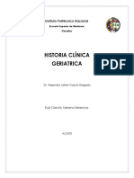 Historia Clínica Geriatrica: Instituto Politécnico Nacional