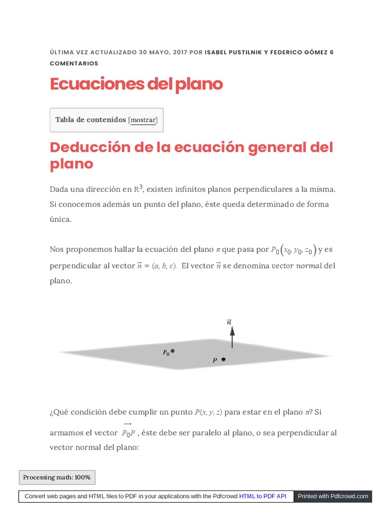Ecuaciones del Plano en R3 | PDF | Valores propios y vectores propios ...