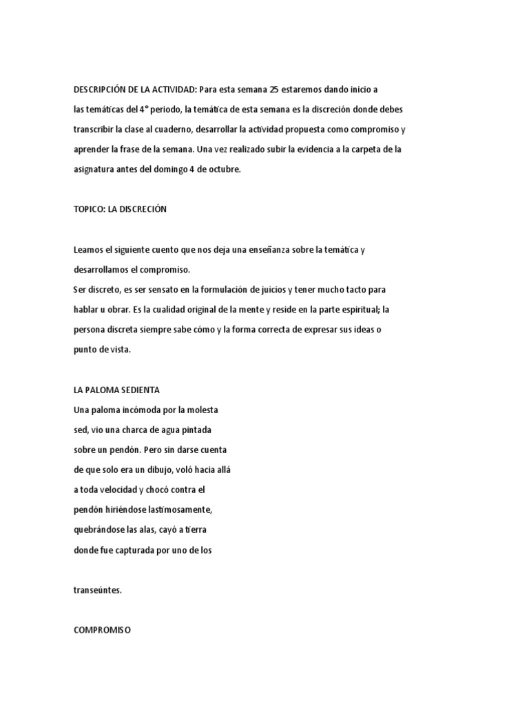 Descripción de La Actividad | PDF