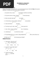 Reviewer in Language 2 First Periodical Test