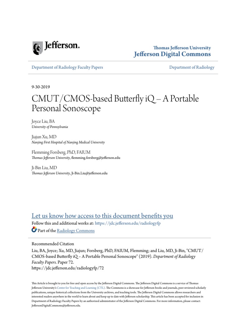Portable Butterfly iQ Sonoscope Overview | PDF | Medical Ultrasound ...