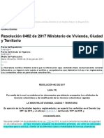 Resolucion 0462 de 2017 Ministerio de Vivienda Ciudad y Territorio