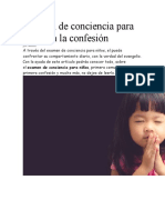 Examen de Conciencia para Niños en La Confesión
