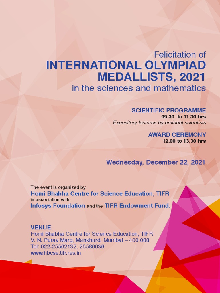Infosys olympiad award function 2021 brochure pdf