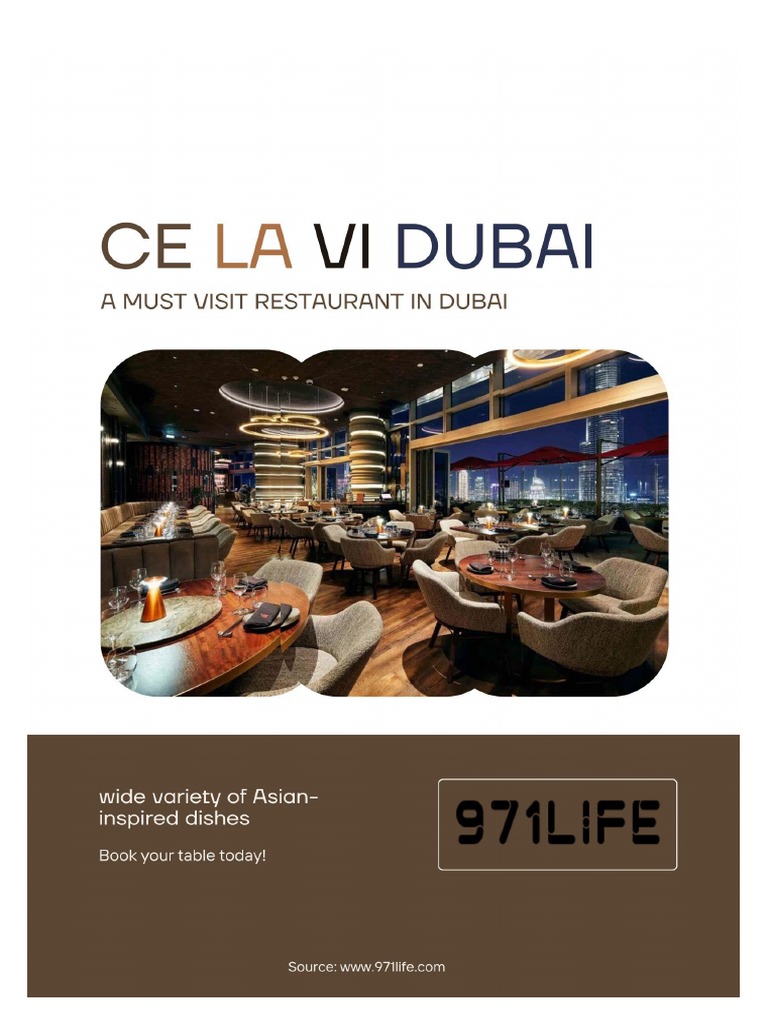 CE LA VI Dubai PDF Restaurants Dubai