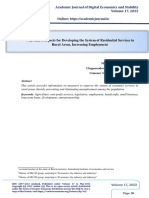 Ways and Prospects For Developing The System of Residential Services in Rural Areas, Increasing Employment