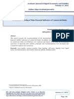 Econometic Modeling of Main Financial Indicators of Commercial Banks