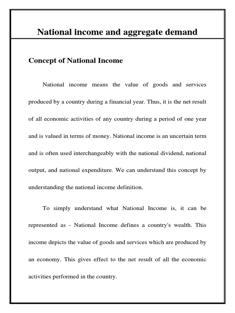 Understanding National Income Concepts | PDF | Gross Domestic Product ...