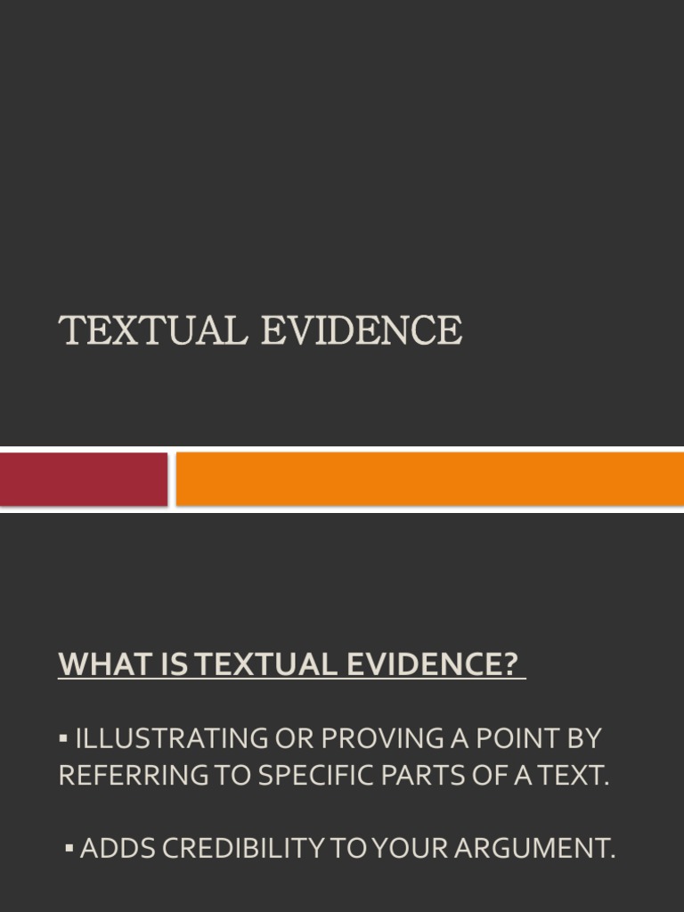 Textual Evidence Pdf Evidence Inference