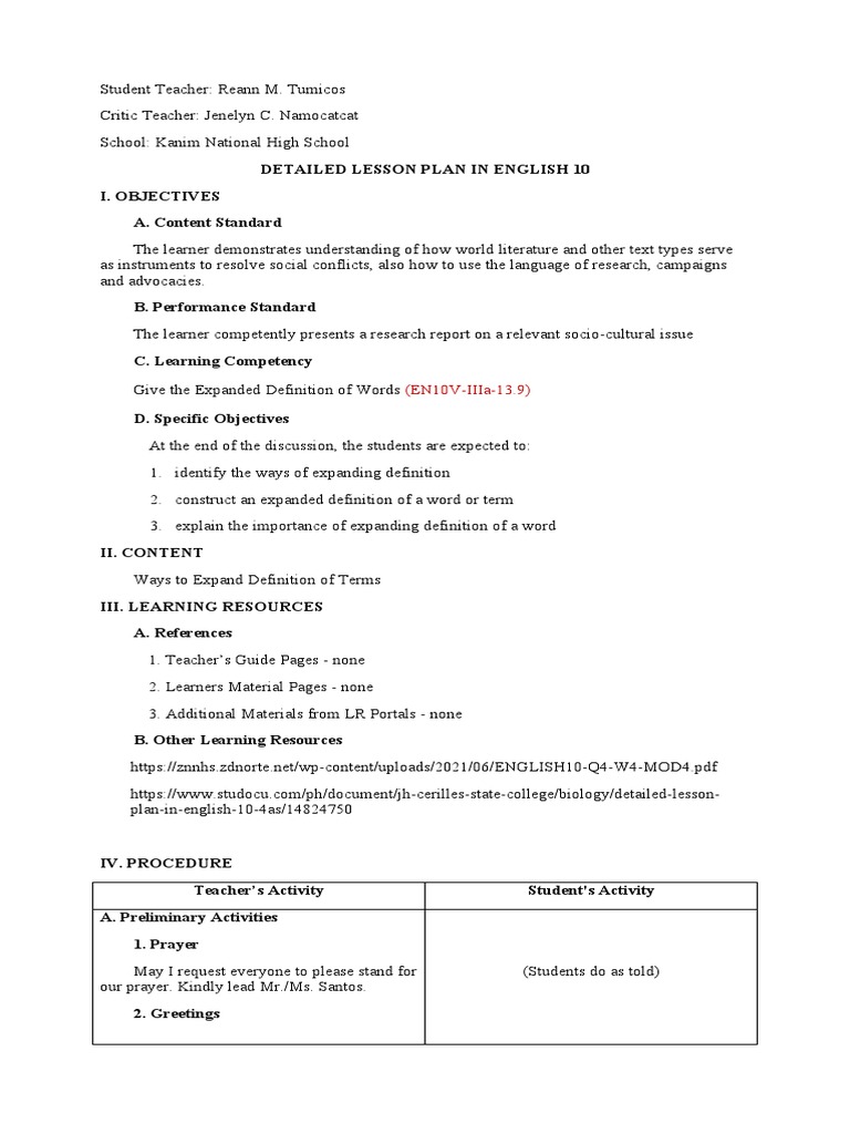 Ways To Expand Definition of Words (LP) FINAL | PDF | Musical ...