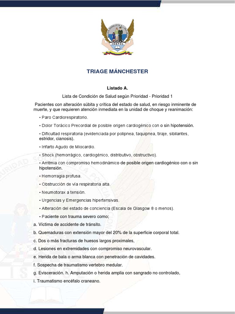 Triage Manchester | PDF | Lesión | Insuficiencia cardíaca