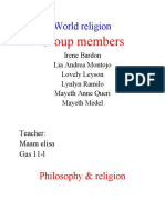 Group Members: World Religion