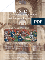 Music of of Medieval, Renaissance and Baroque Periods