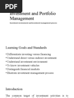 Investment Environment and Investment Management Process