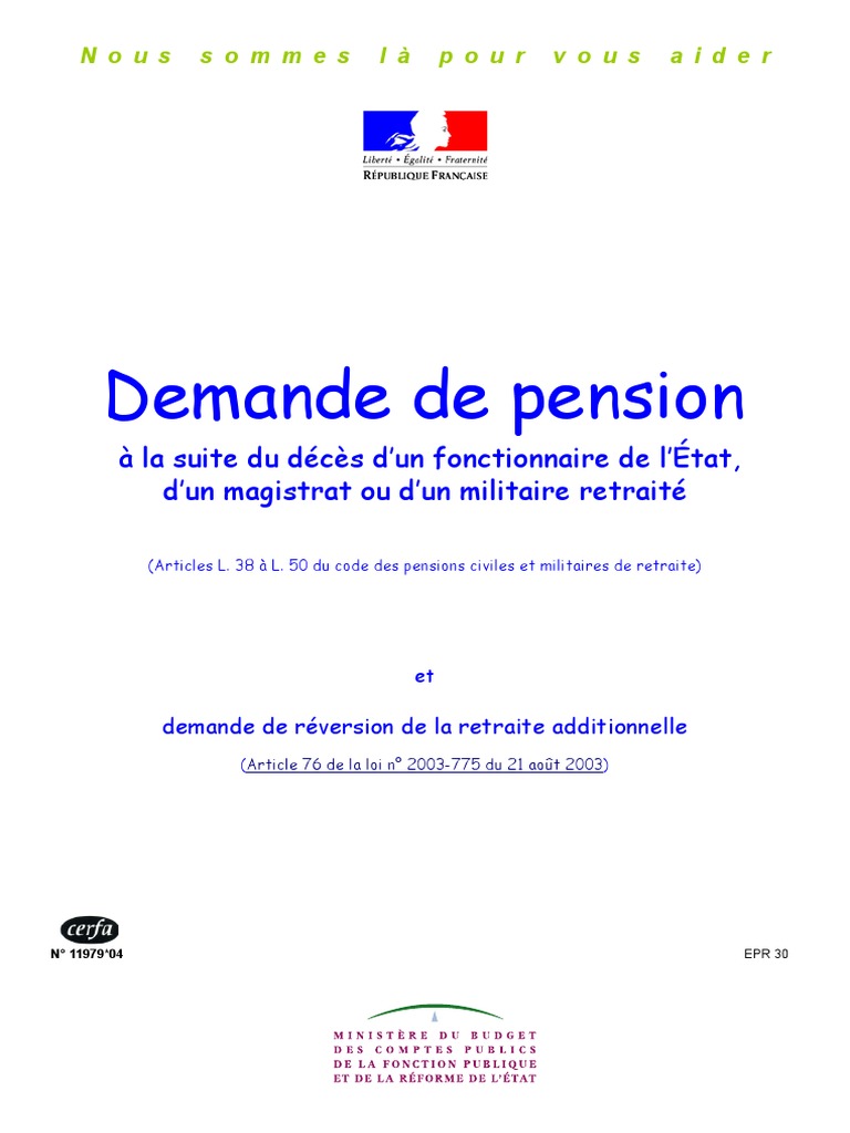 Demande de Pension | PDF | Certificat de naissance | Retraite