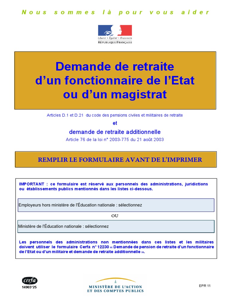 Demande de retraite fonctionnaire État | PDF | Retraite | Invalidité