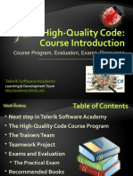 High Quality Code Course Introduction